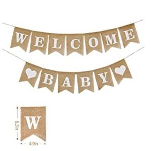 Burlap Welcome Baby Sign